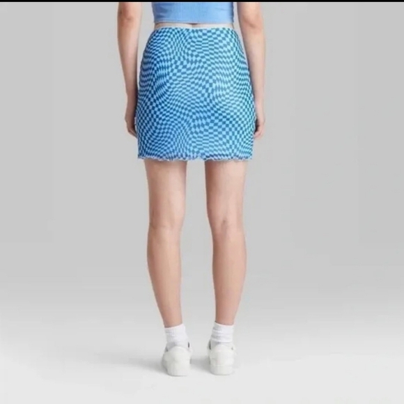 Wild and fable blue mesh mini skirt size M NWT - Picture 5 of 12